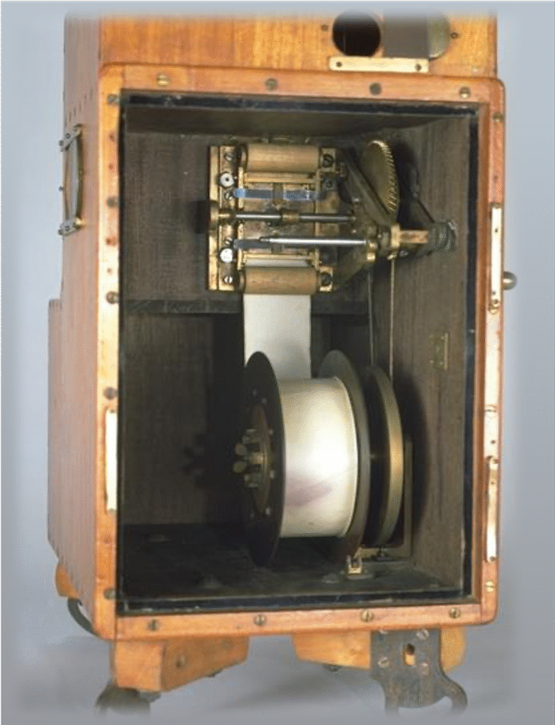 Mecanismo cámara con un solo lente contruida por Louis Le Prince