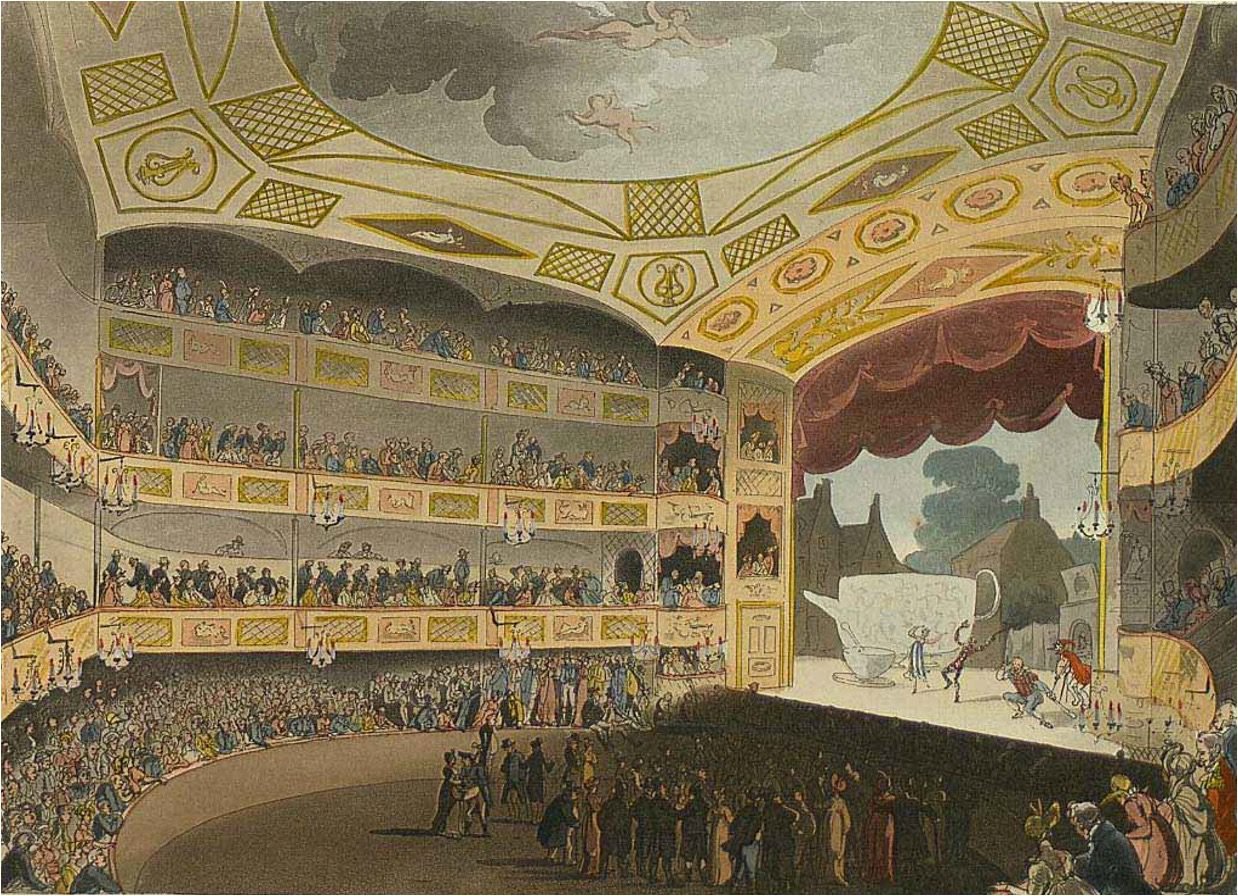 Ilustración del Royal Circus de Charles Dibdin