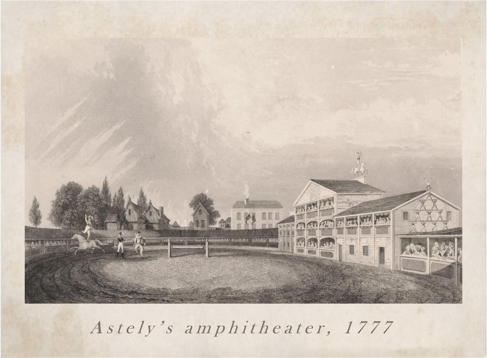 Grabado de uno del primer anfiteatro de  Philip Astley